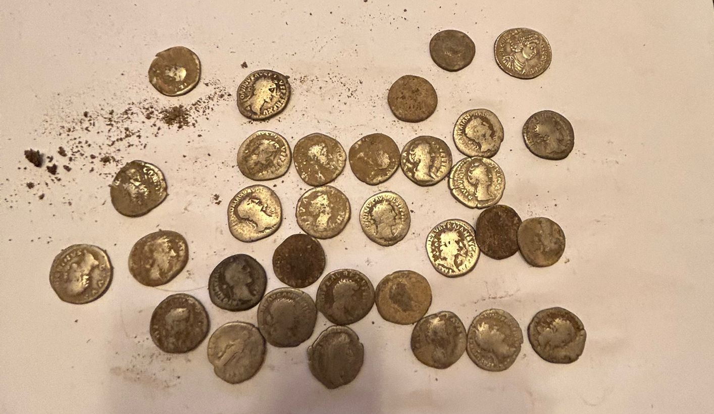 111 coin Roman hoard coins found near Arcalia ( near Bistrita)